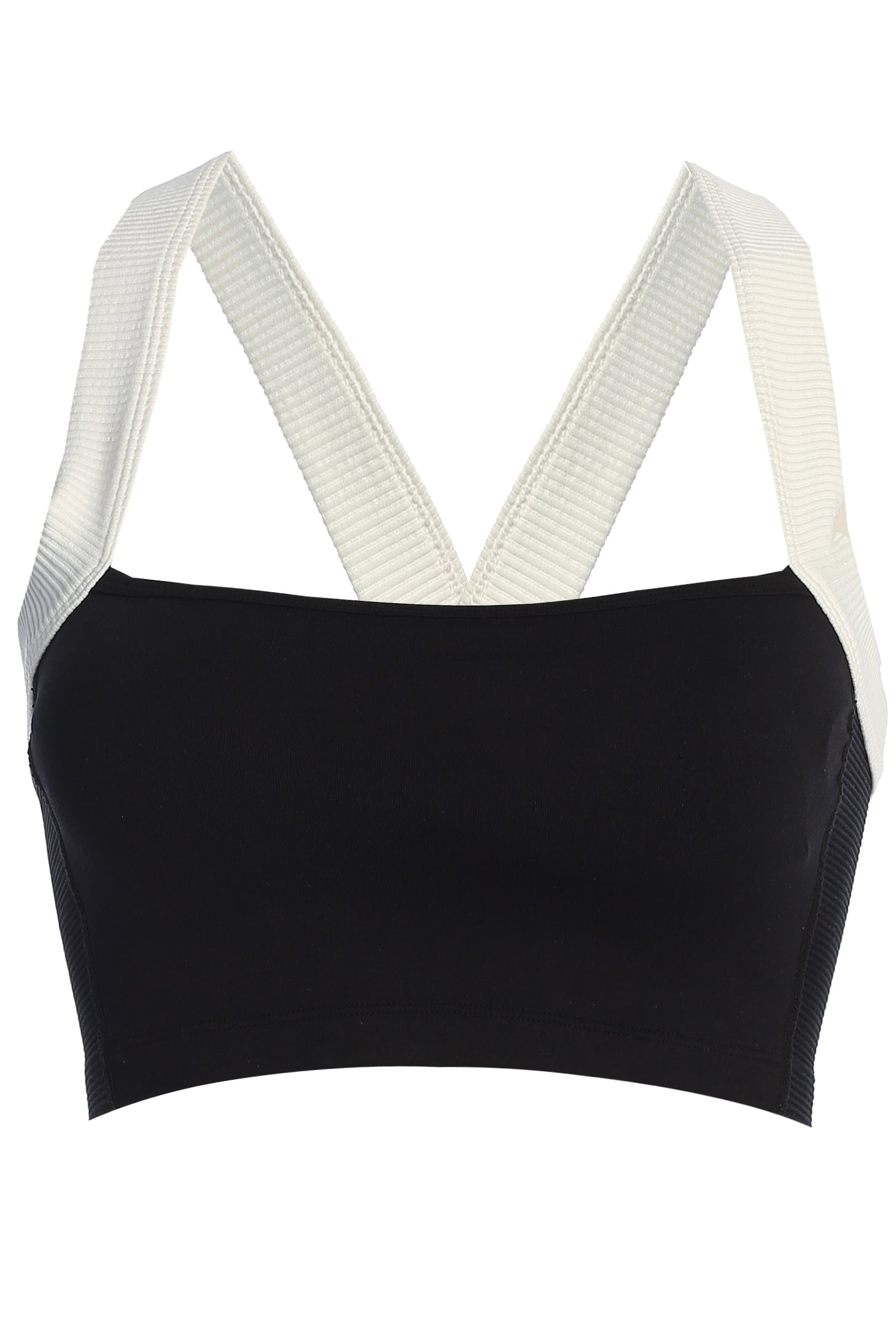 Black/White Ultimate Ribbed Halter Top - JLUXLABEL