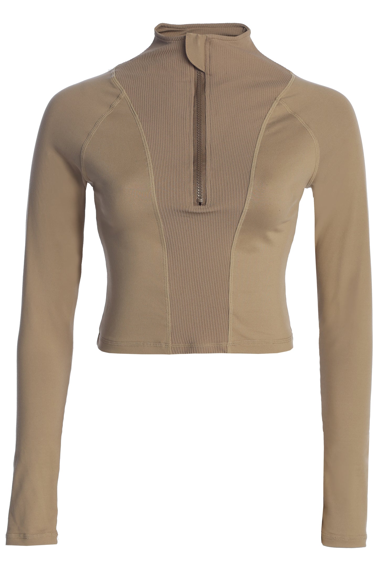 Beige Momentum Ribbed Top