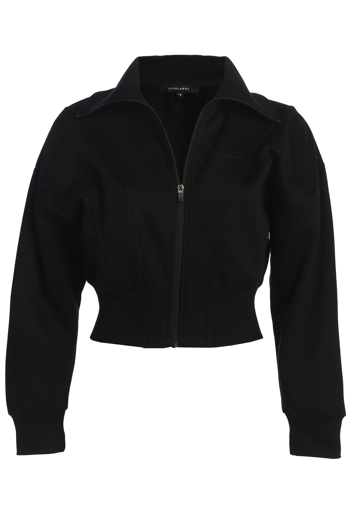 Black JLUXLABEL Logo Zip Up Jacket - JLUXLABEL