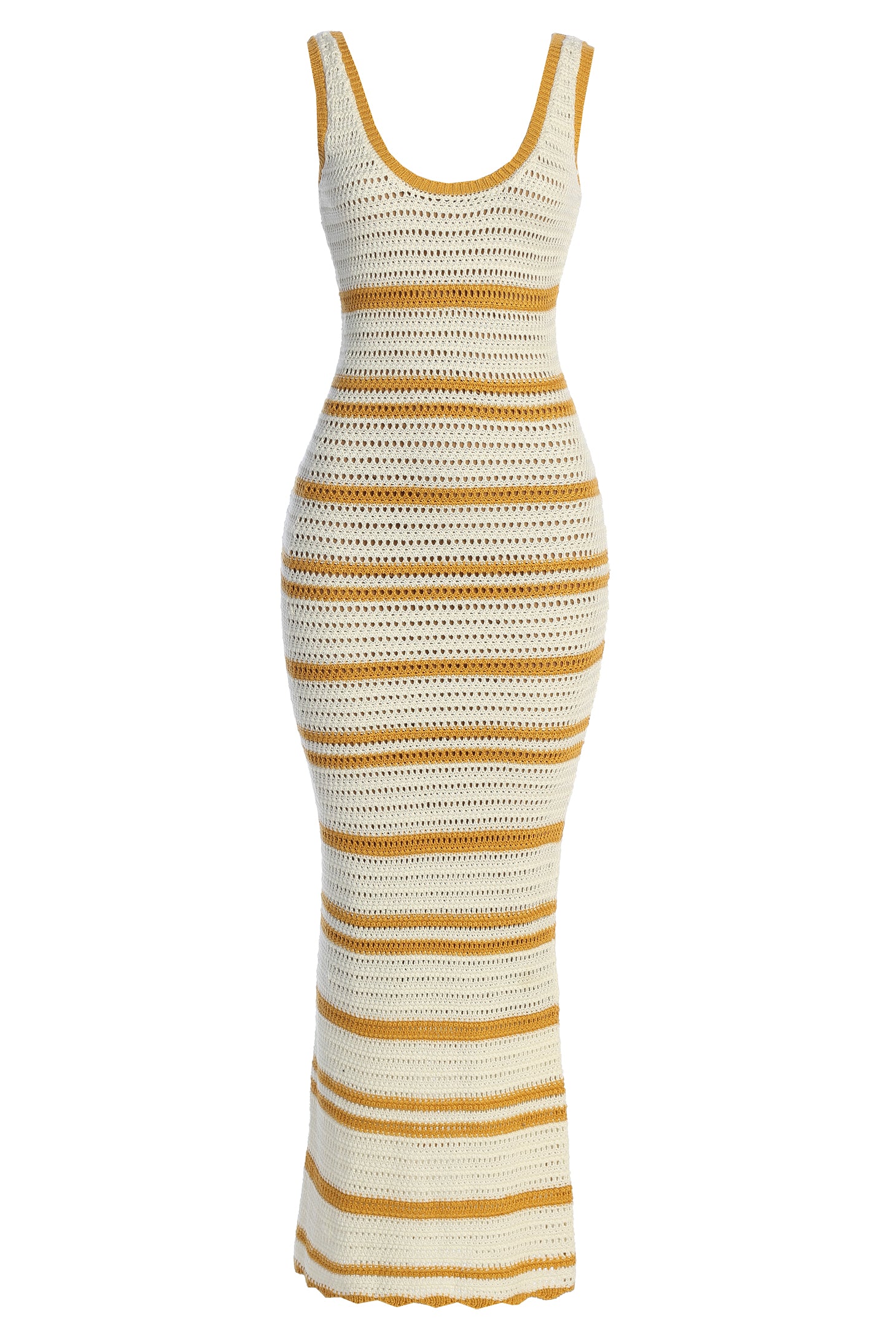 Ivory/Yellow Destiny Knit Maxi Dress