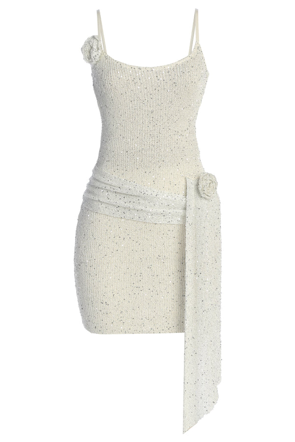 Robe à paillettes crépuscule doré blanc