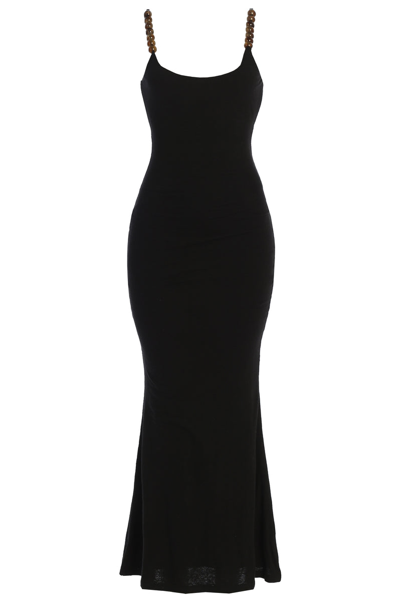 Robe maxi d'évasion nautique noire