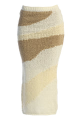 Ivory/Beige Monette Printed Knit Skirt