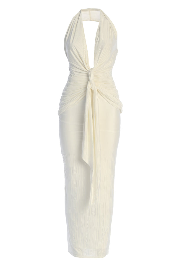 White Under The Moonlight Drape Dress