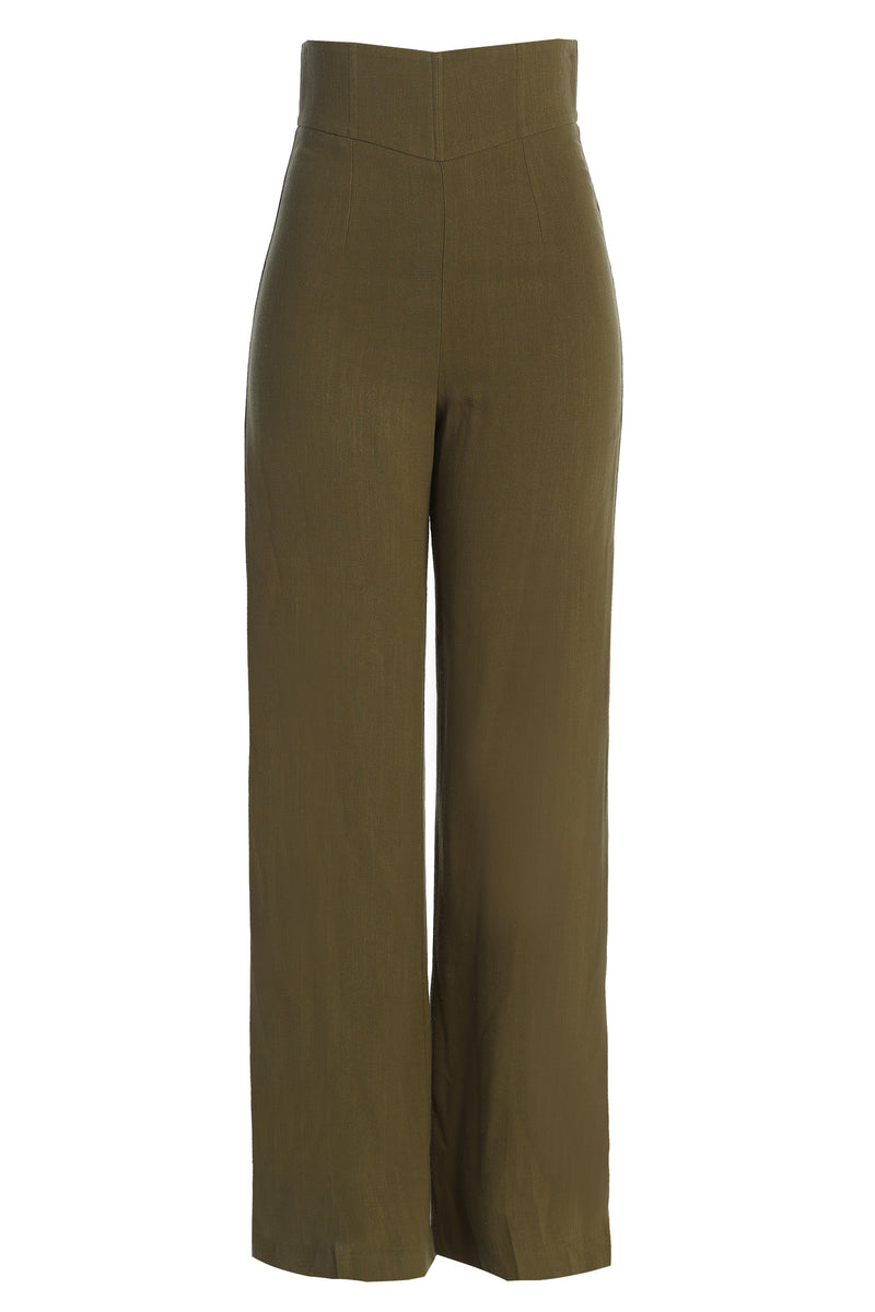 Olive Explorer Linen Pants