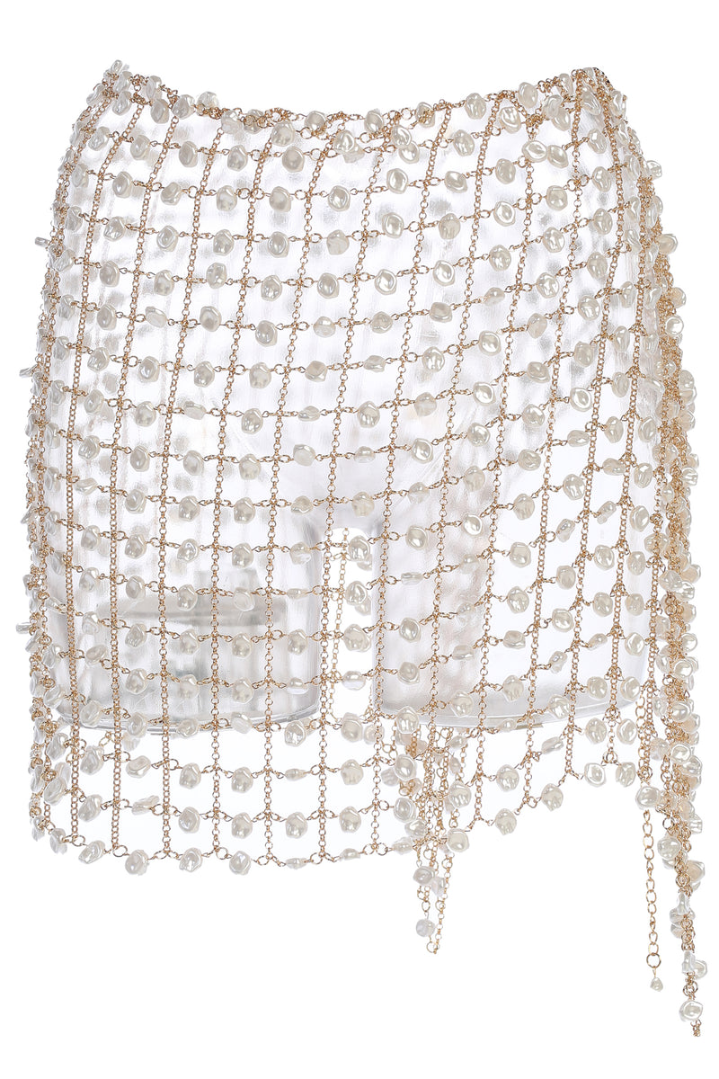 Gold Ocean Oasis Pearl Chainmail Skirt