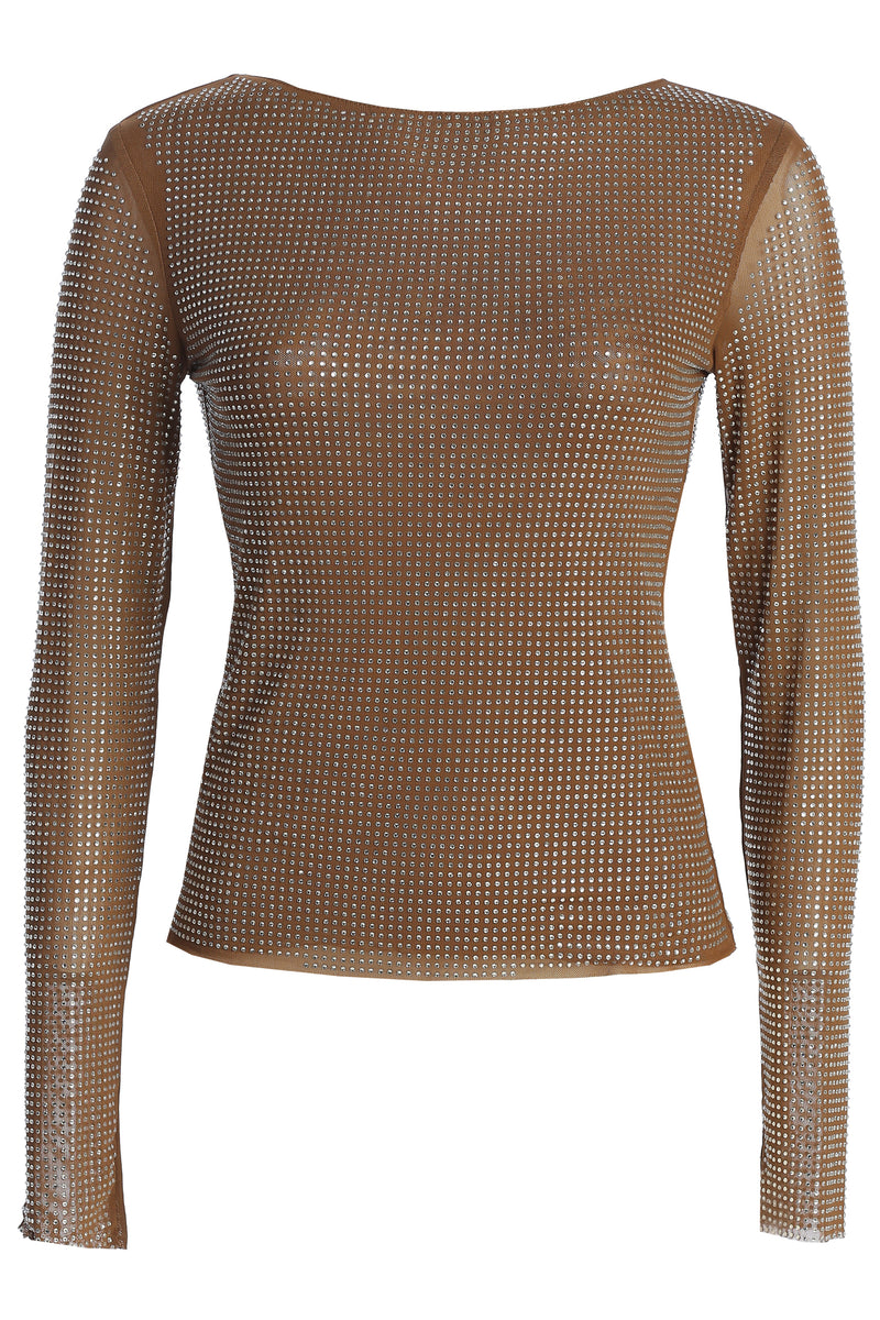 Nude Delanie Ruched Top - JLUXLABEL