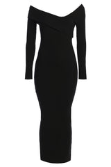 Black Harper Knit Maxi Dress - JLUXLABEL