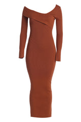 Rust Harper Knit Maxi Dress - JLUXLABEL