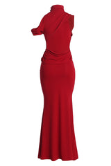 Red Adelene Off The Shoulder Maxi Dress - JLUXLABEL