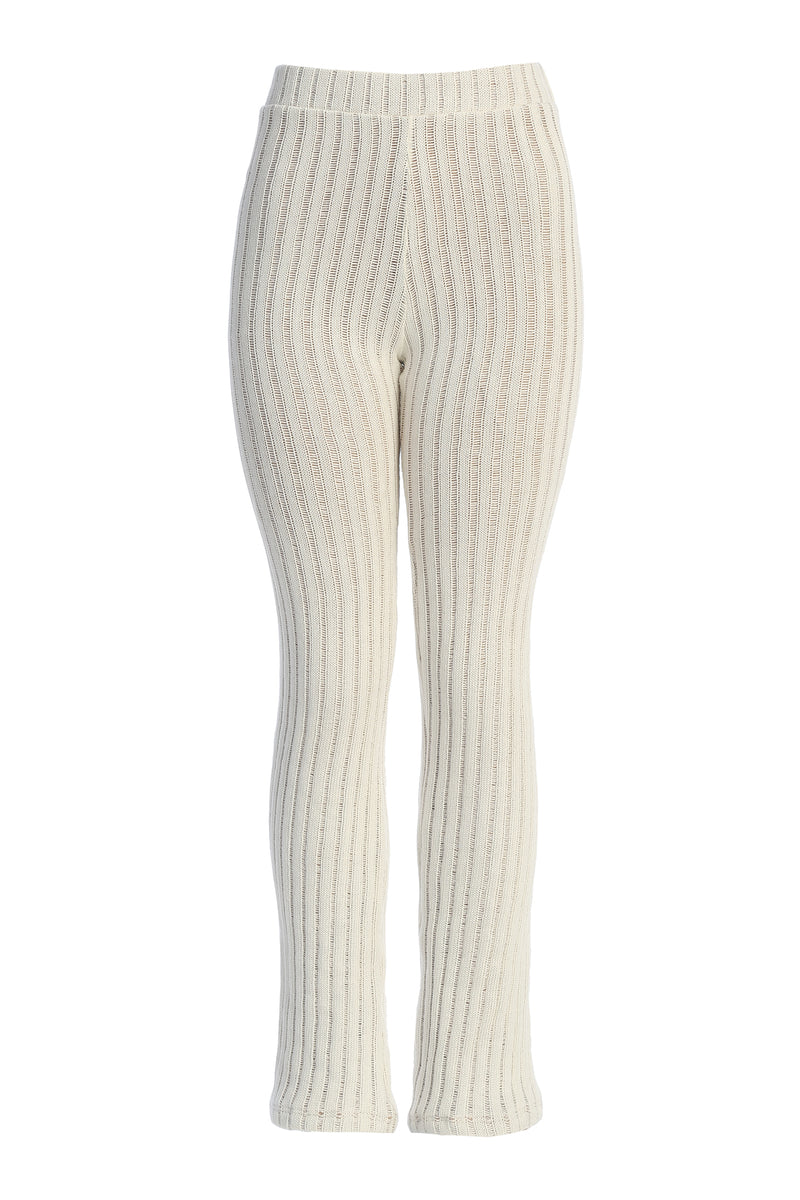 White Better Together Ribbed Pants - JLUXLABEL