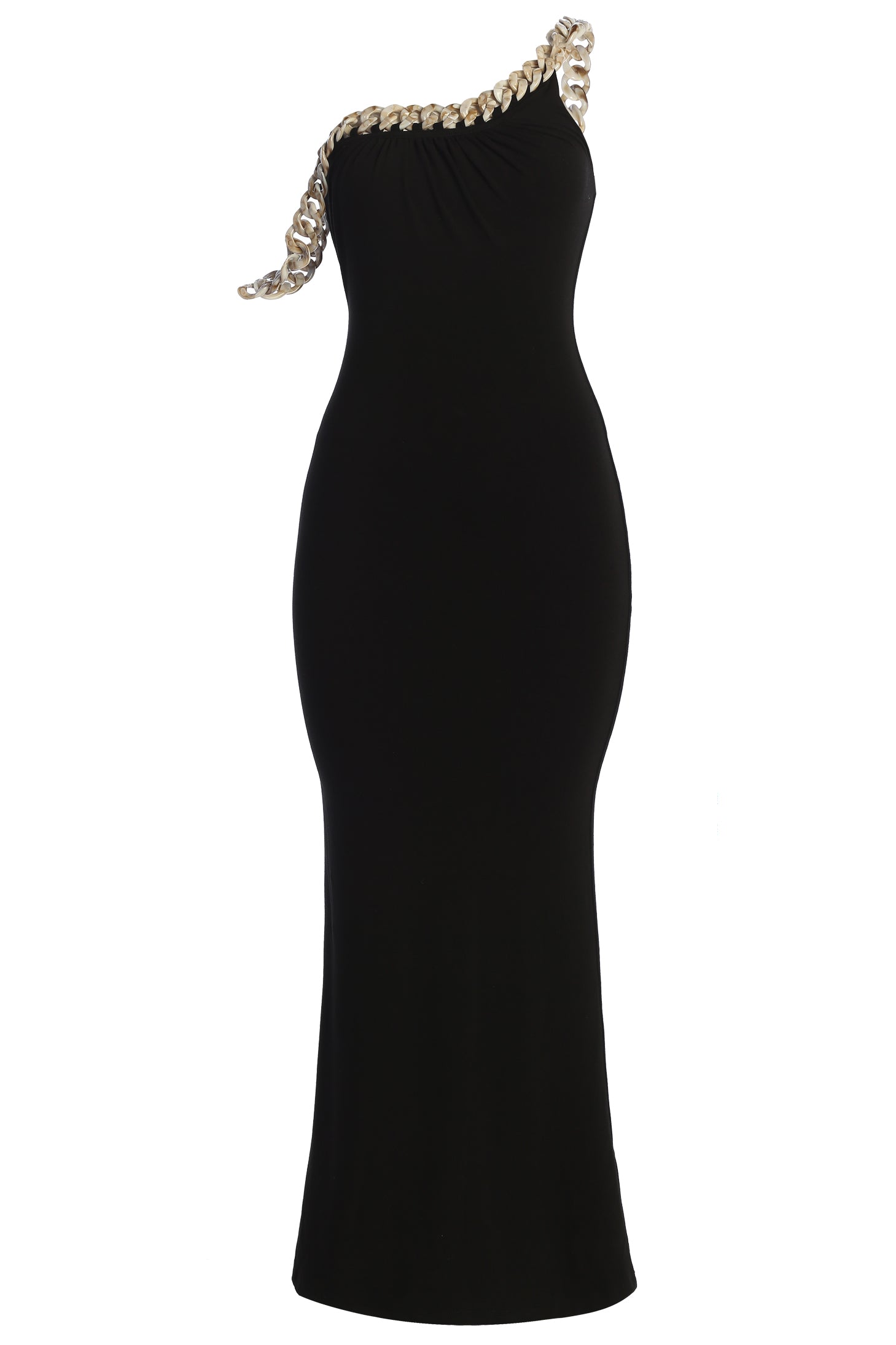 Black Monette Asymmetric Dress - JLUXLABEL