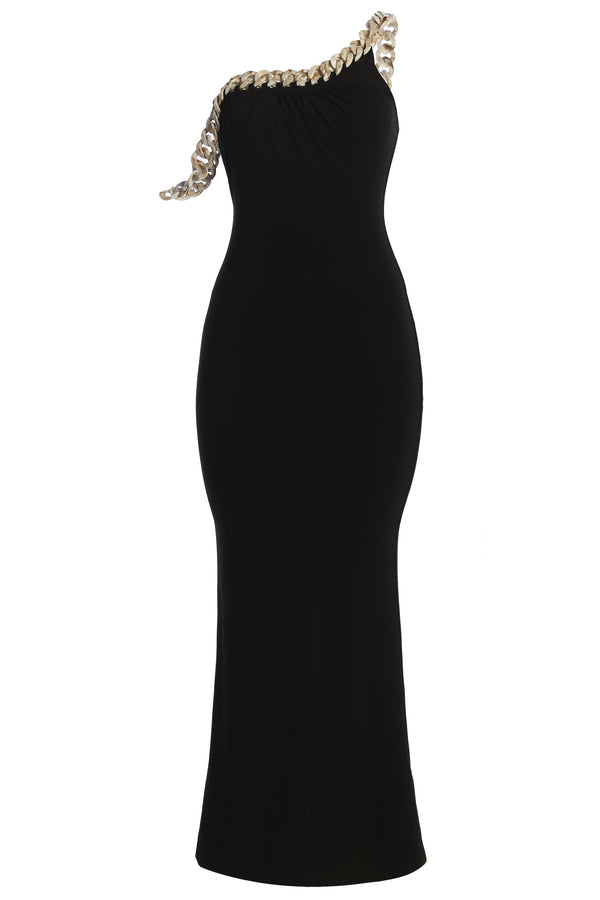 Black Monette Asymmetric Dress