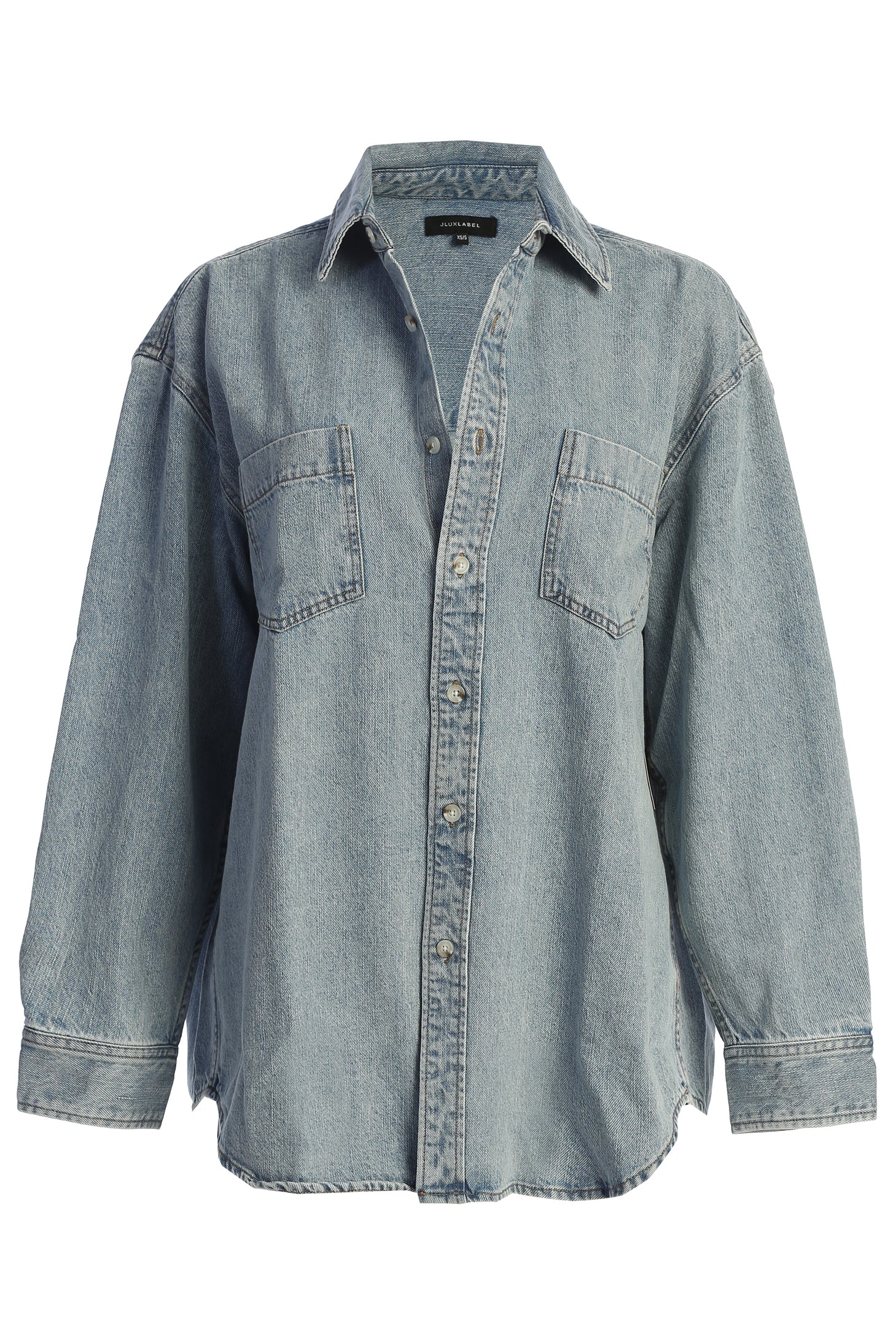 Light Wash Denim Brandi Oversized Button Up