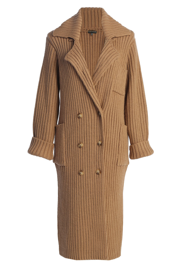 Taupe On My Own Longline Knit Coat - JLUXLABEL