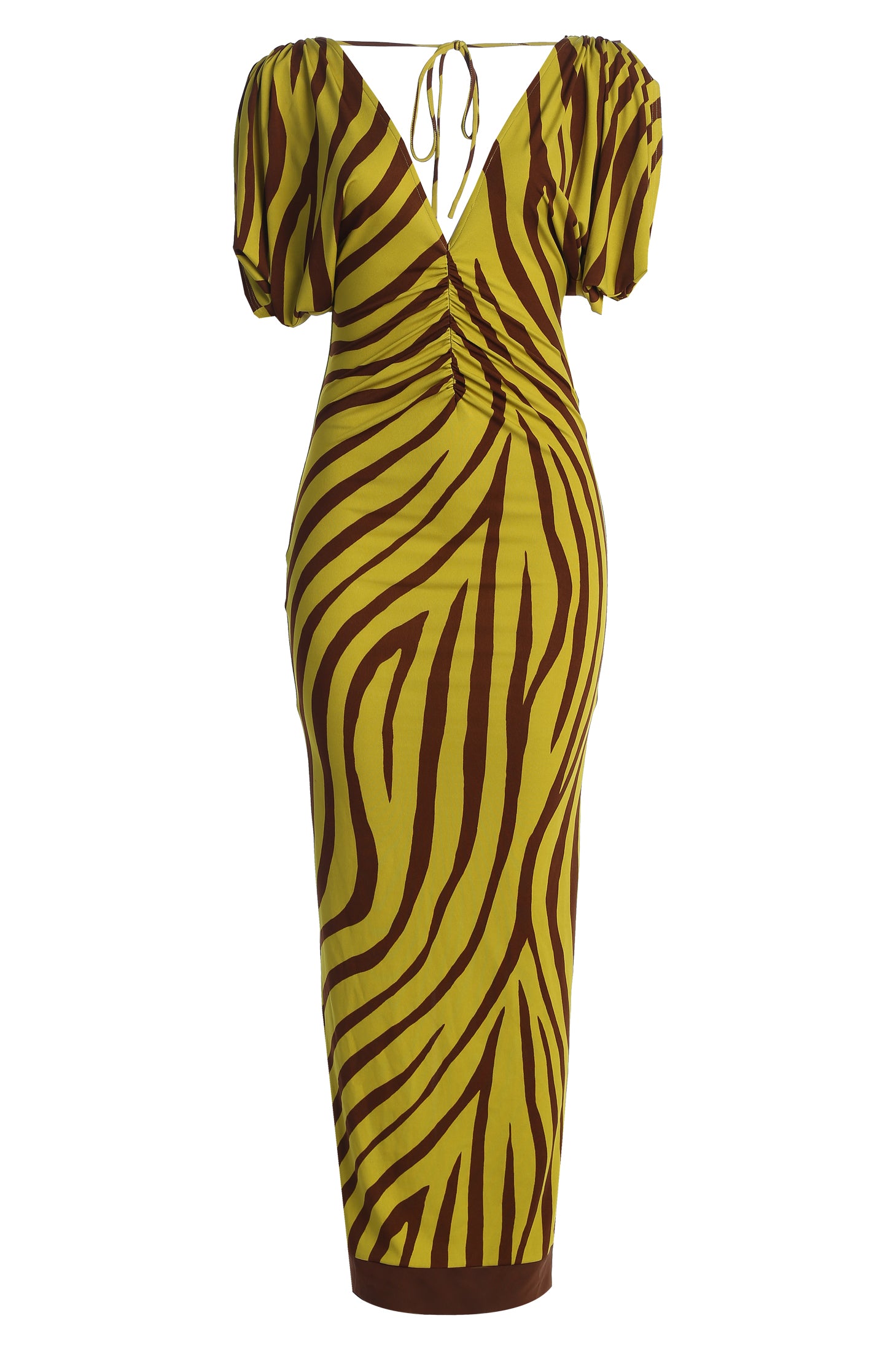 Lime Print Occasion Print Maxi Dress - JLUXLABEL