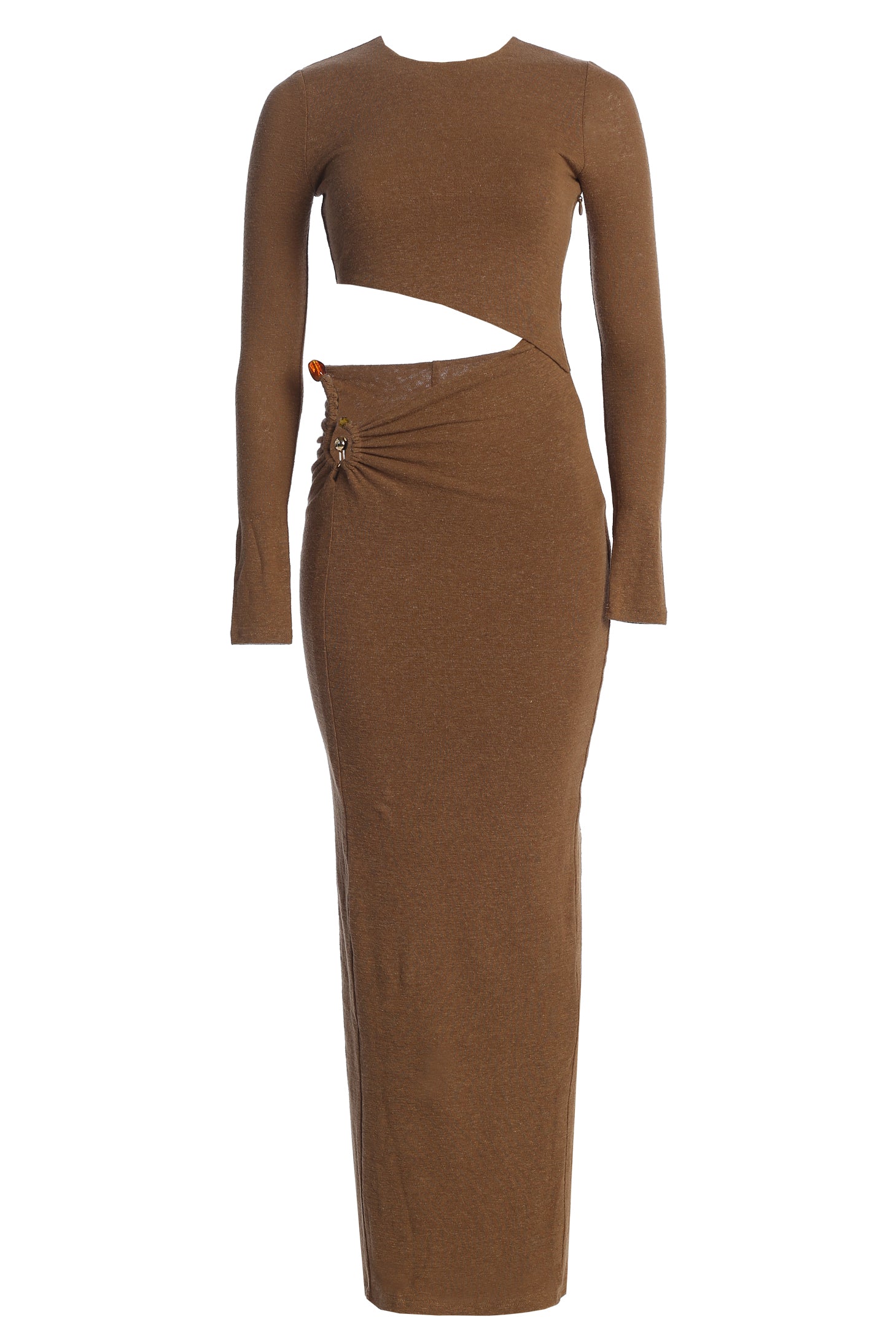 Chocolate Summer Romance Cutout Dress