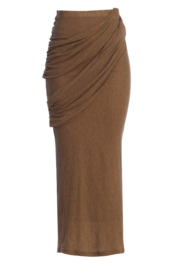Postcards From Paradise Maxi Skirt In Multi Resort Linen Blend