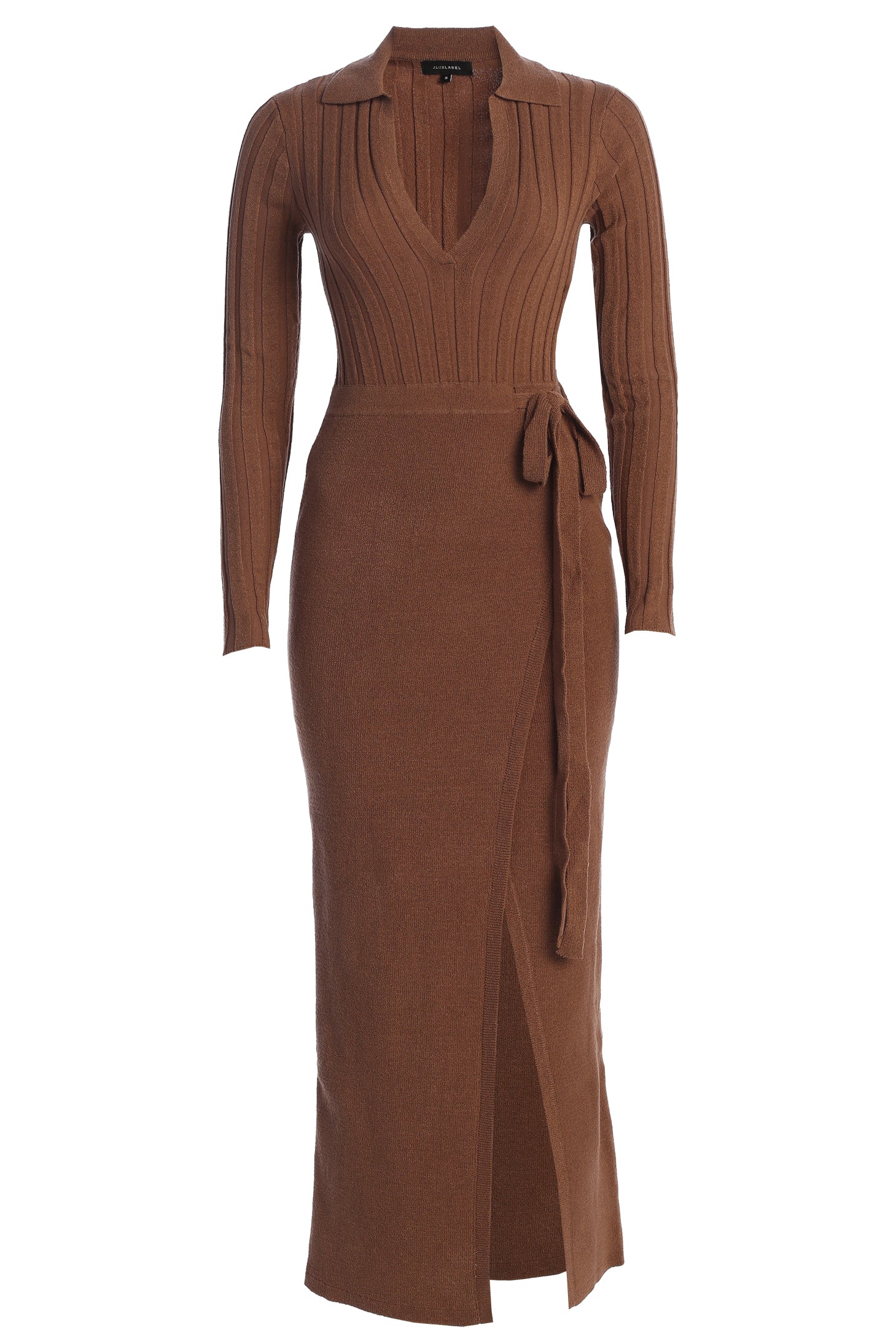 Chocolate Emma Knit Maxi Dress - JLUXLABEL