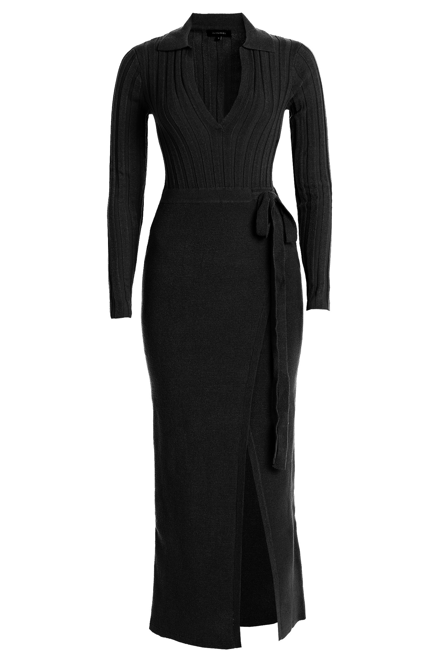 Black Emma Knit Maxi Dress - JLUXLABEL