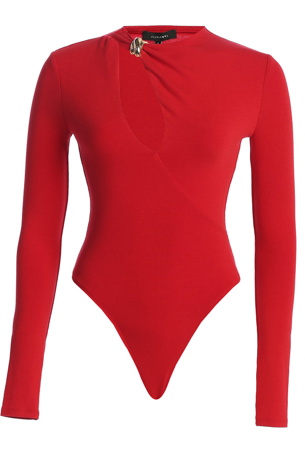 Body de coupe Maddison rouge