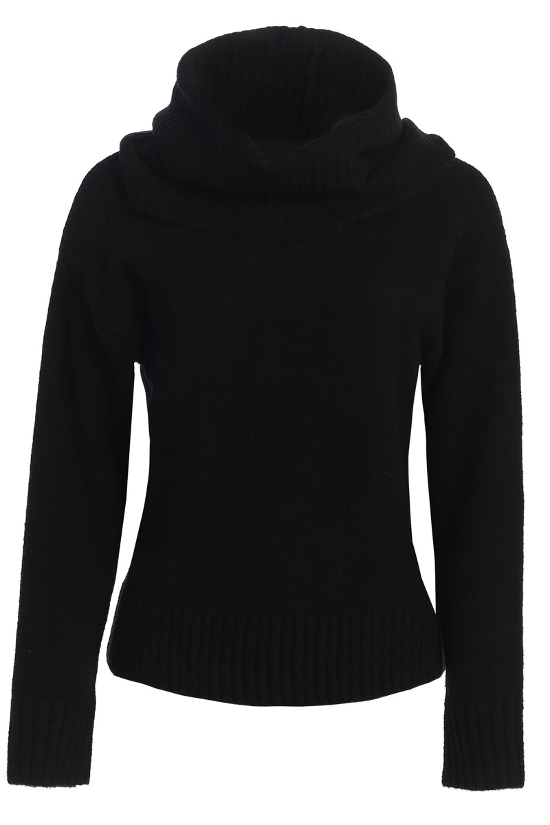 Black Sweater Scarf Top