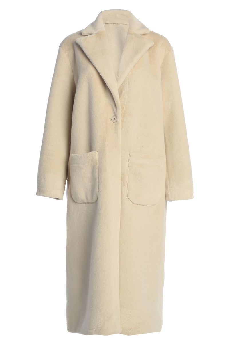 Beige Thelma Reversible Suede Coat