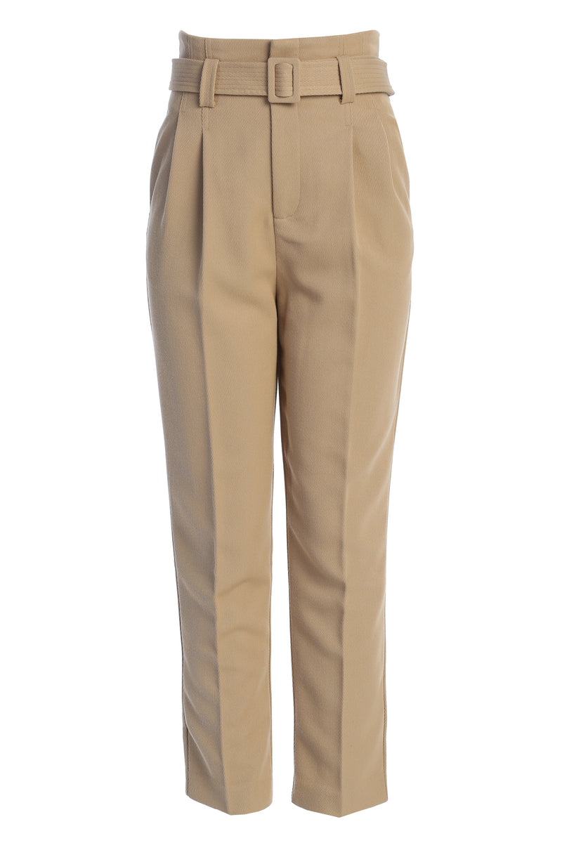 Bellella Ladies Bottoms Tapered Dress Pant Solid Color Work Pants Baggy  High Waist Trousers Summer Beige 2XL 