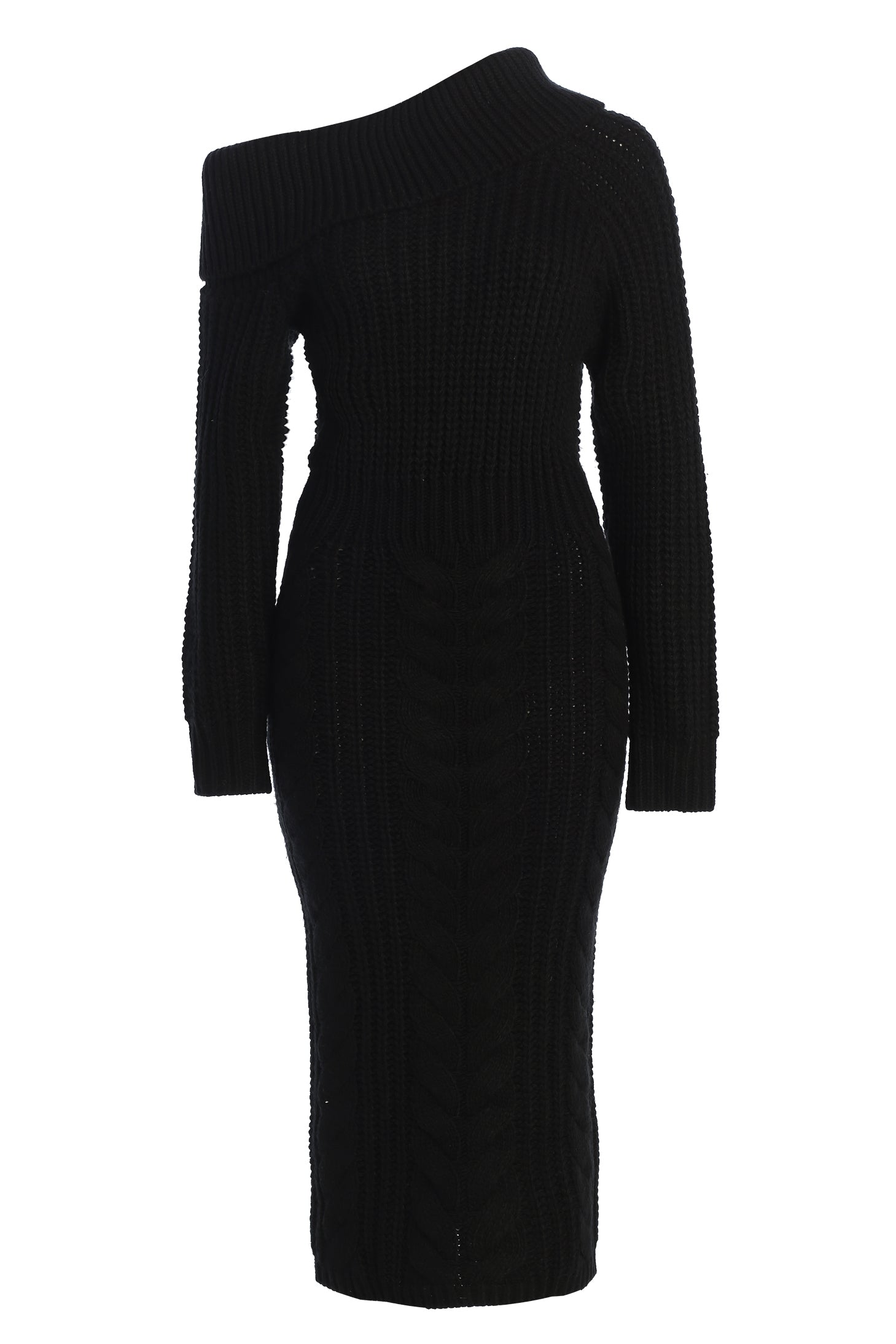 Black Monette Cable Knit Dress