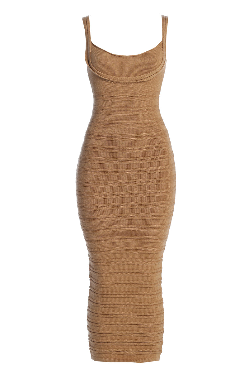 Camel Mayaa Midi Dress