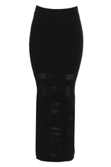 Black Lina Knit Maxi Skirt - JLUXLABEL