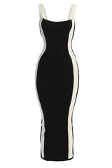 Black Donna Knit Midi Dress - JLUXLABEL