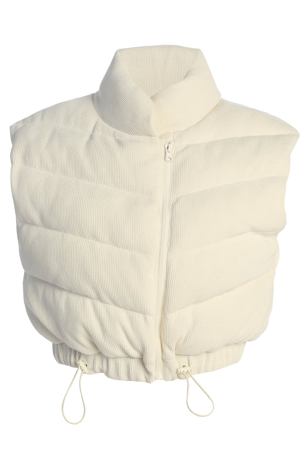 Buttercream Delma Ribbed Puffer Vest - JLUXLABEL