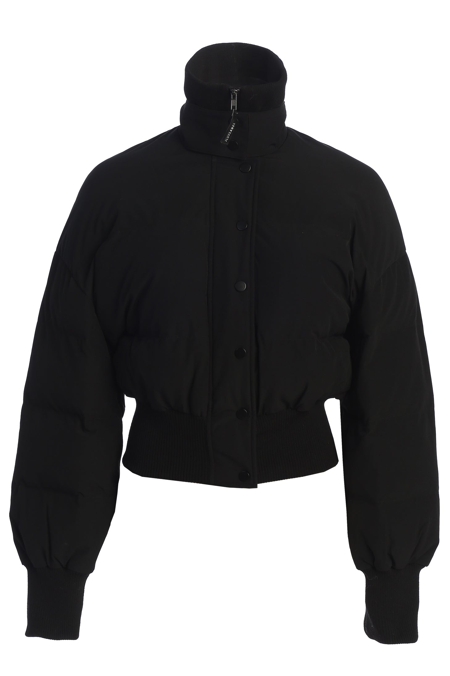 Black Stassie Ribbed Jacket - JLUXLABEL