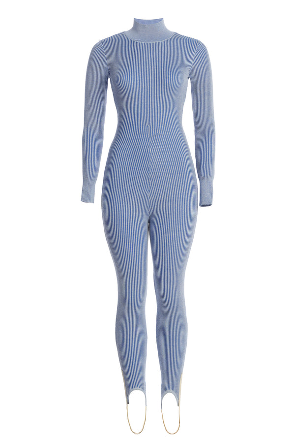 Blue In Control Stirrup Jumpsuit - JLUXLABEL