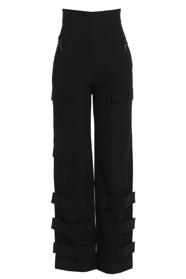 Black Nyah Nylon Utility Pants - JLUXLABEL