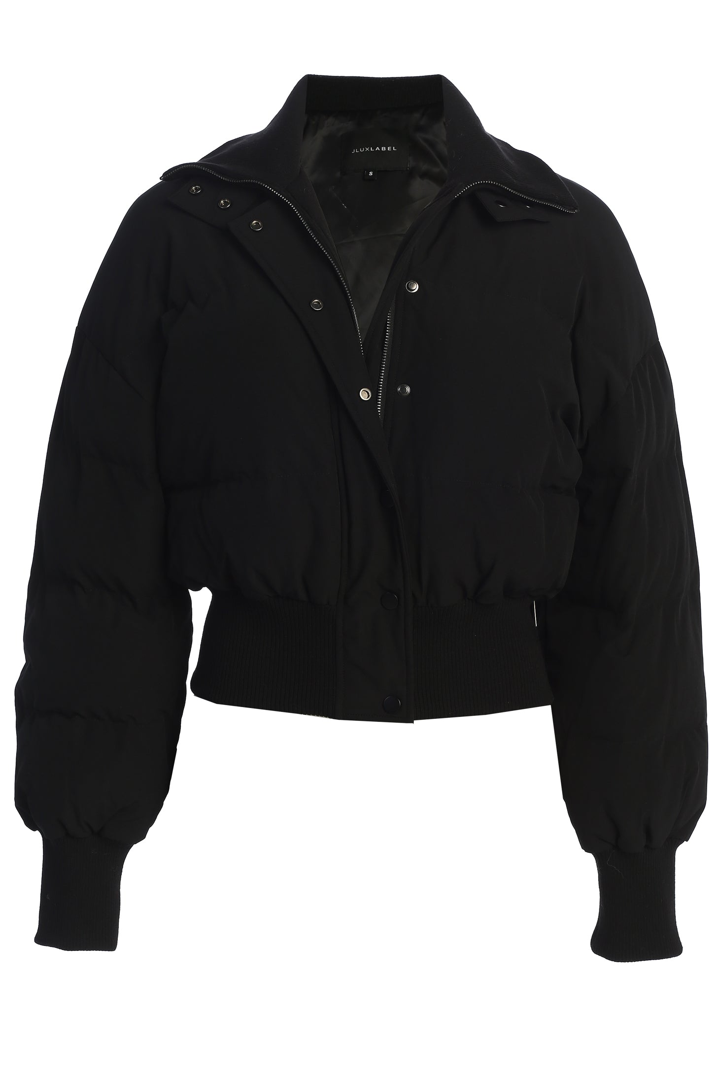 Black Stassie Ribbed Jacket - JLUXLABEL