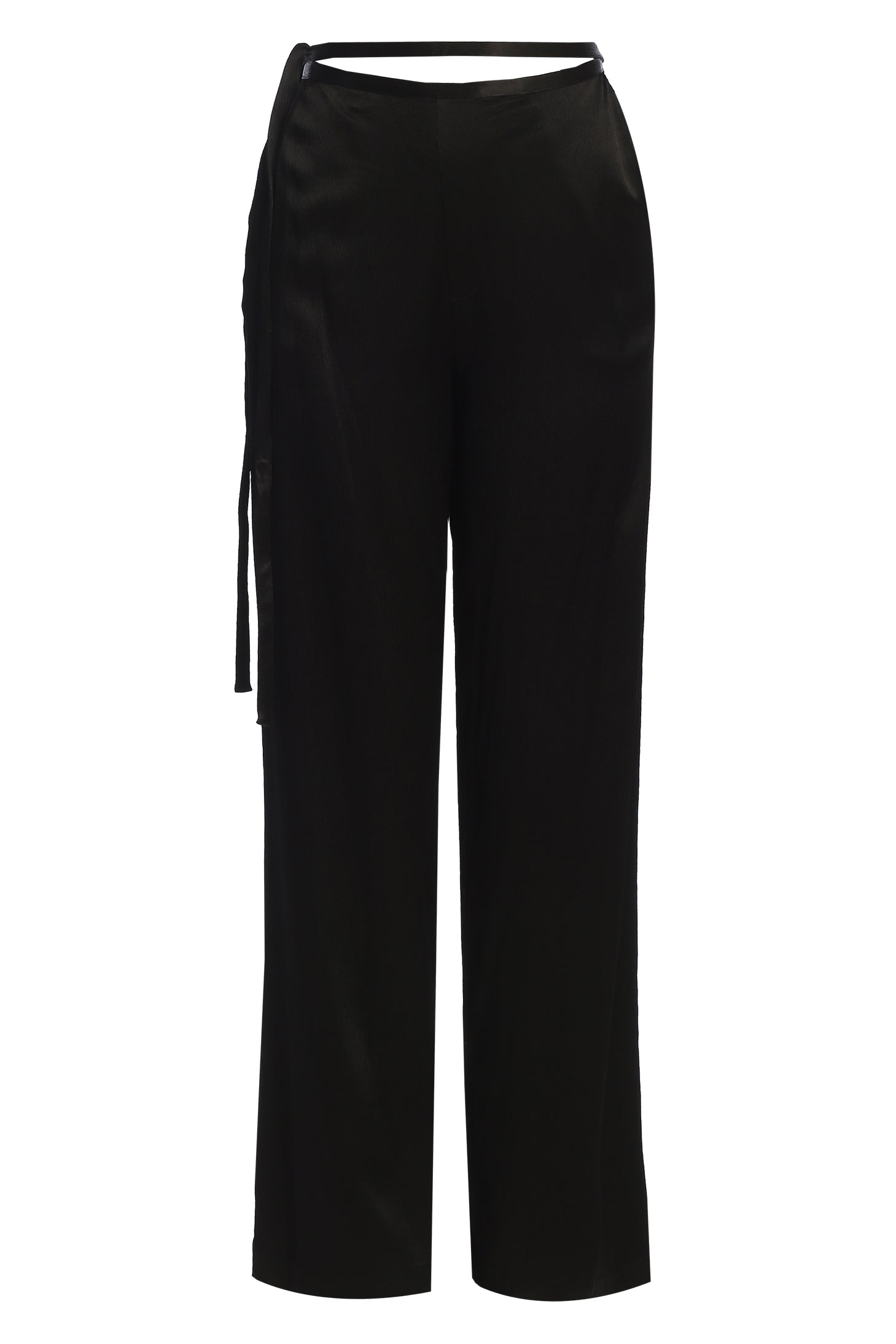 Black Deserae Satin Pants - JLUXLABEL