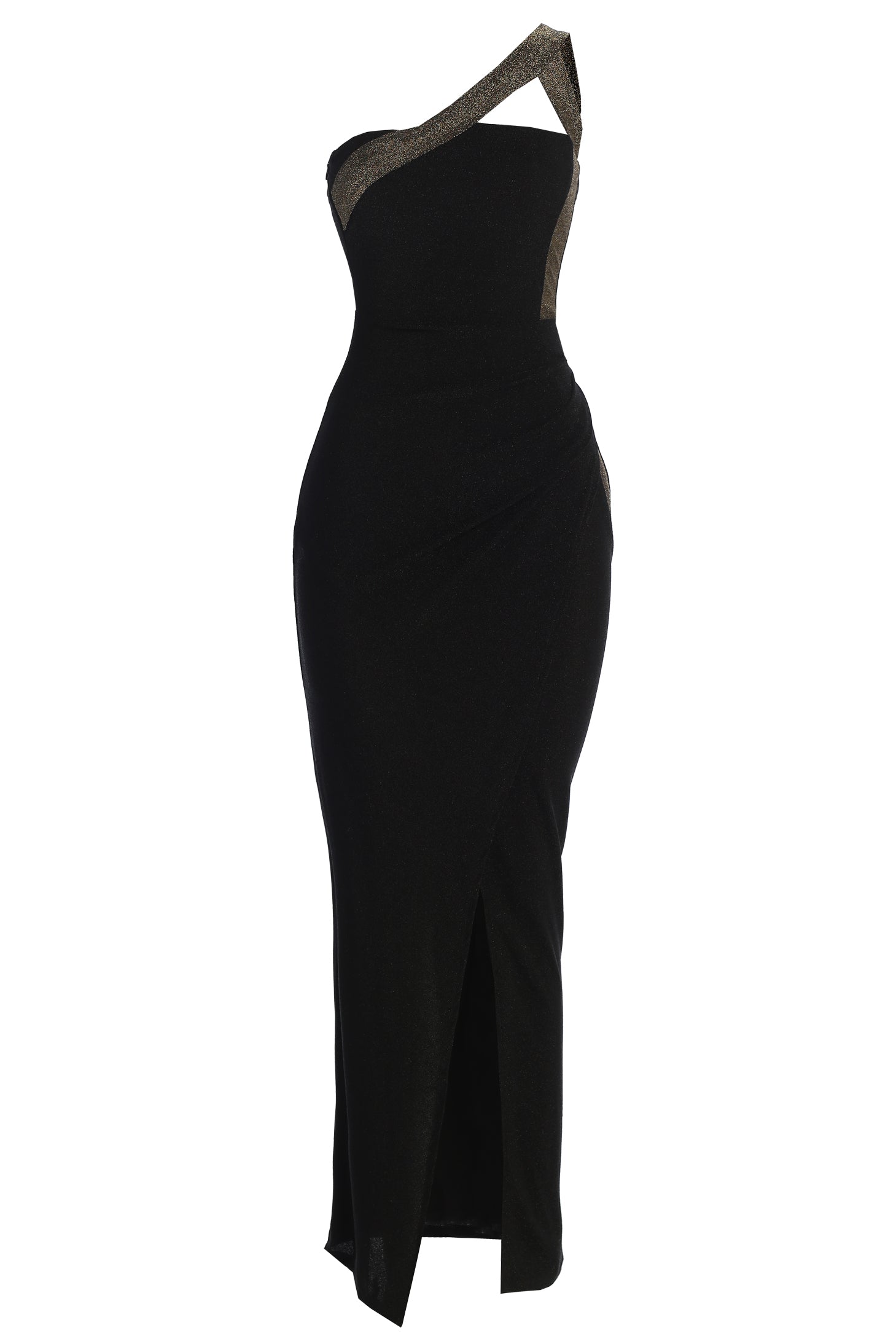 Black Johan One Shoulder Maxi Dress - JLUXLABEL