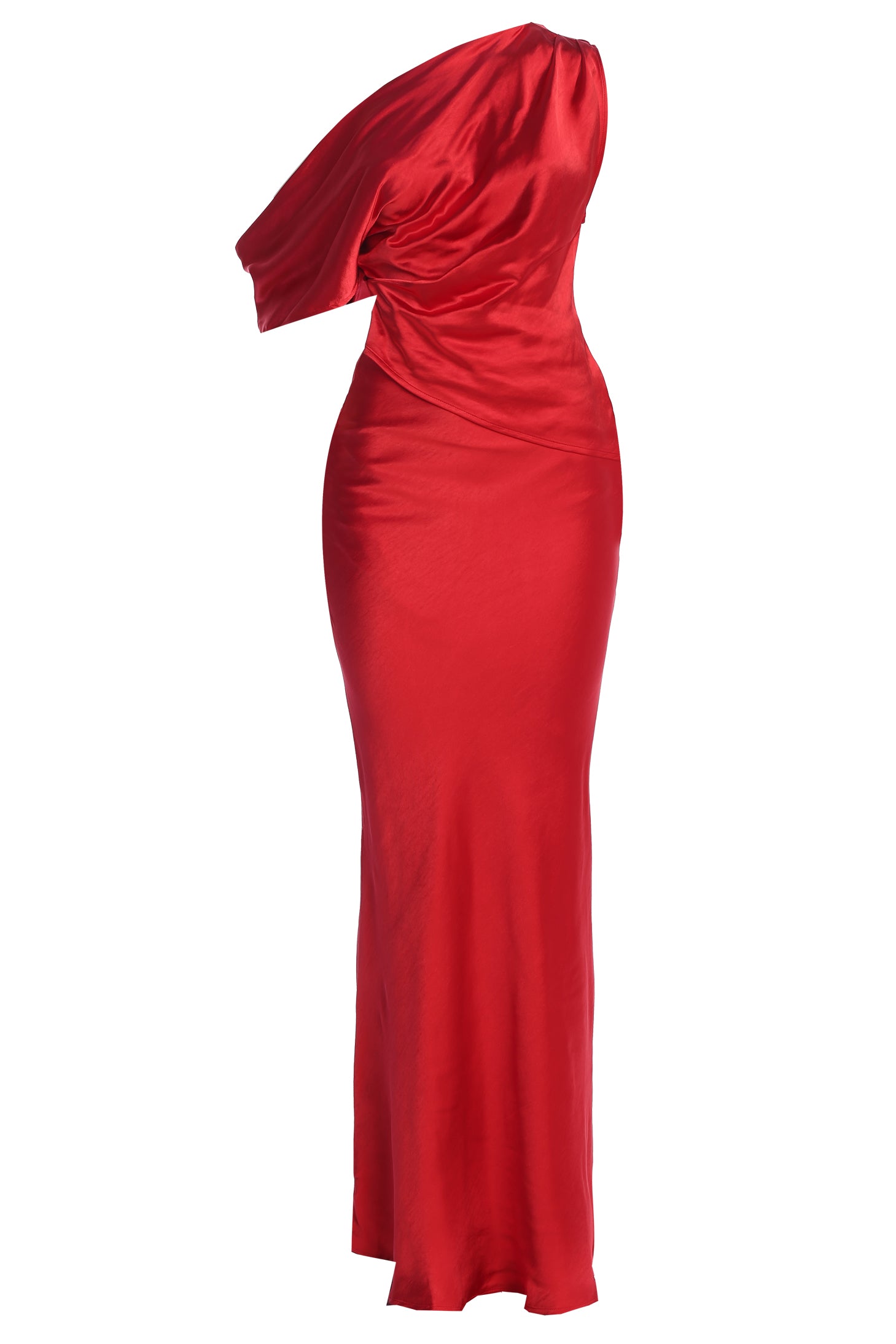 Red Elva Satin Maxi Skirt - JLUXLABEL