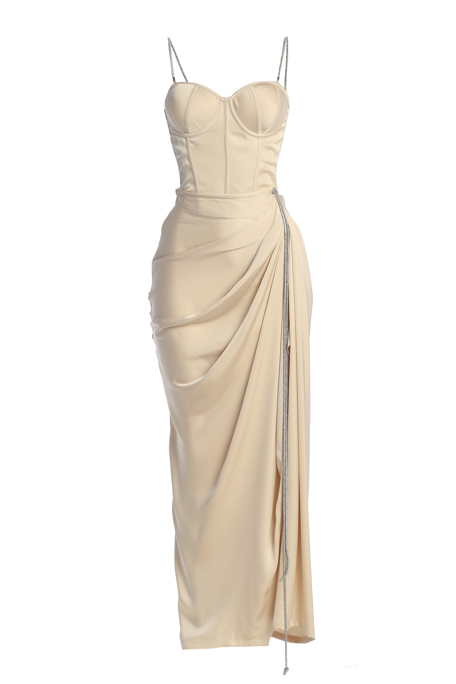 Champagne Leo Matte Satin Bustier - JLUXLABEL