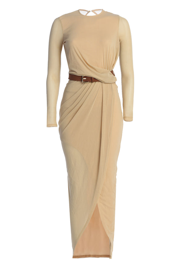 Ivory Araceli Gathered Maxi Dress - JLUXLABEL