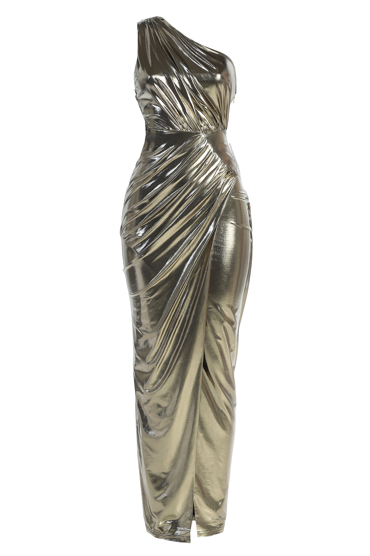 Gold Lavina Metallic Maxi Dress - JLUXLABEL