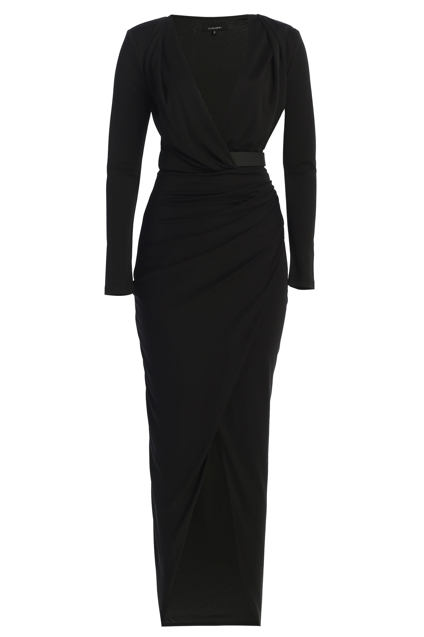 Black Jamie Plunge Maxi Dress - JLUXLABEL