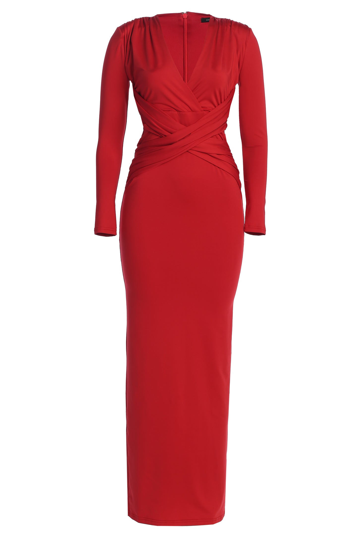 Red Rowan Plunge Maxi Dress - JLUXLABEL