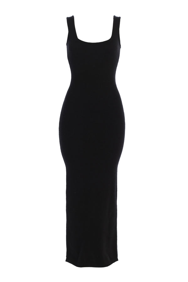 Black Karolina Knit Maxi Dress - JLUXLABEL