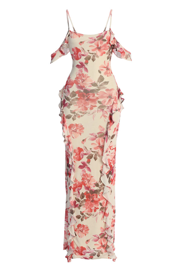 Ivory Floral Maude Maxi Dress - JLUXLABEL