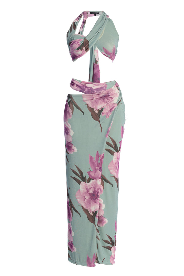 Sage FLORAL NEW AGE TWO PIECE SKIRT SET - JLUXLABEL