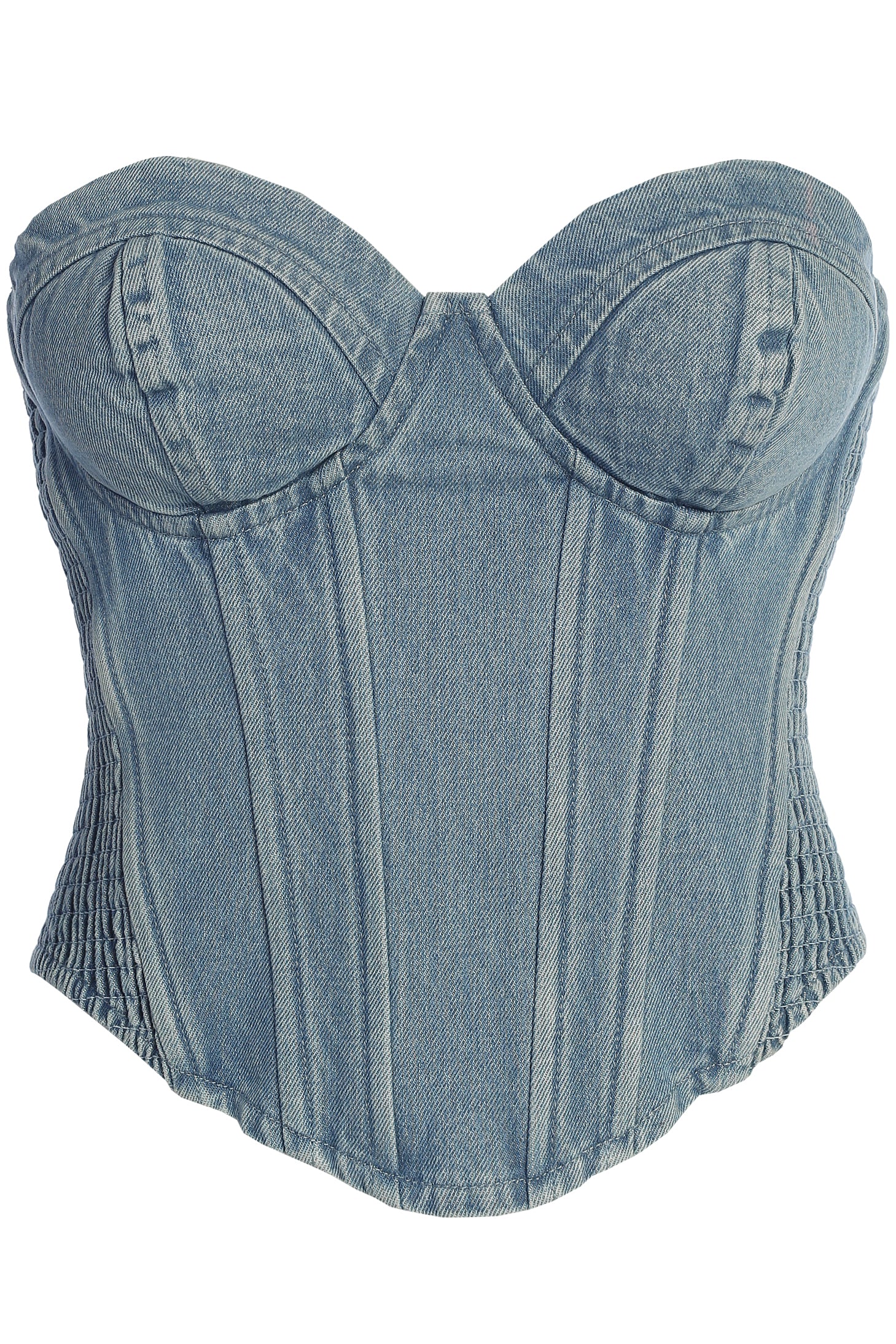 Medium Wash Denim Marsella Sweetheart Corset - JLUXLABEL