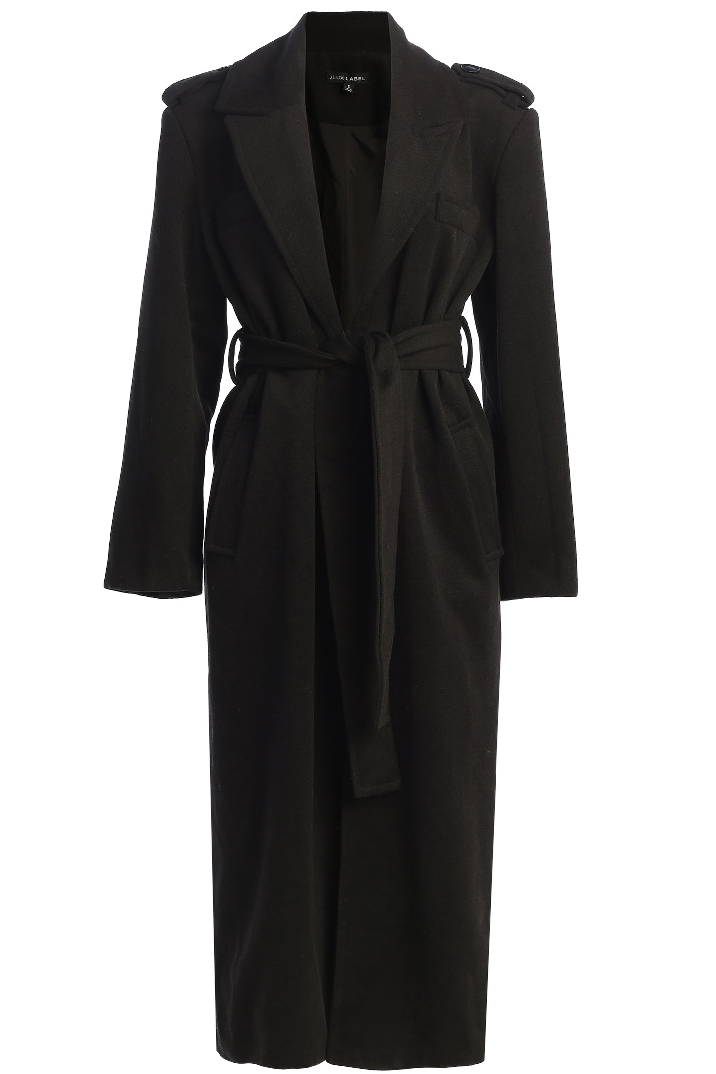 Black SAVANNAH BELTED COAT